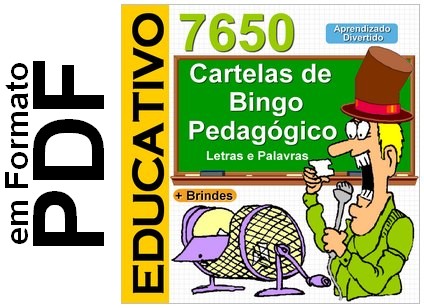 Cartelas de Bingo Pedagógico Para Imprimir